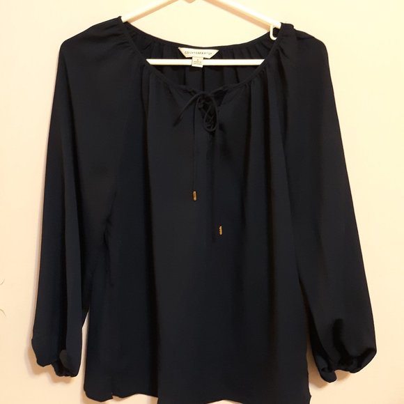 Navy Blue Counterparts Blouse, Size Small - Picture 1 of 2